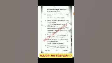 MAJOR - HISTORY ,SEM 1 (2023 27) MJ 1 FYUGP QUESTION PAPER VBU