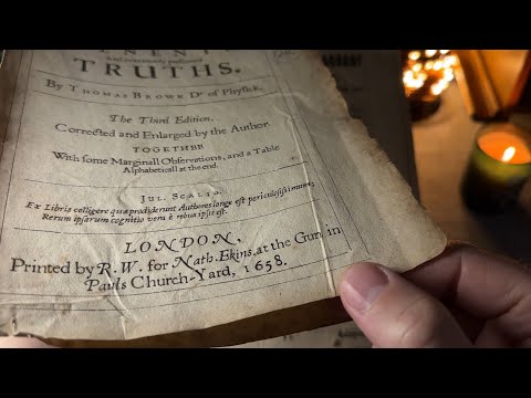 Incredibly Old Book from 1658 | Science, History, Myth, Folklore | ASMR Soft-spoken