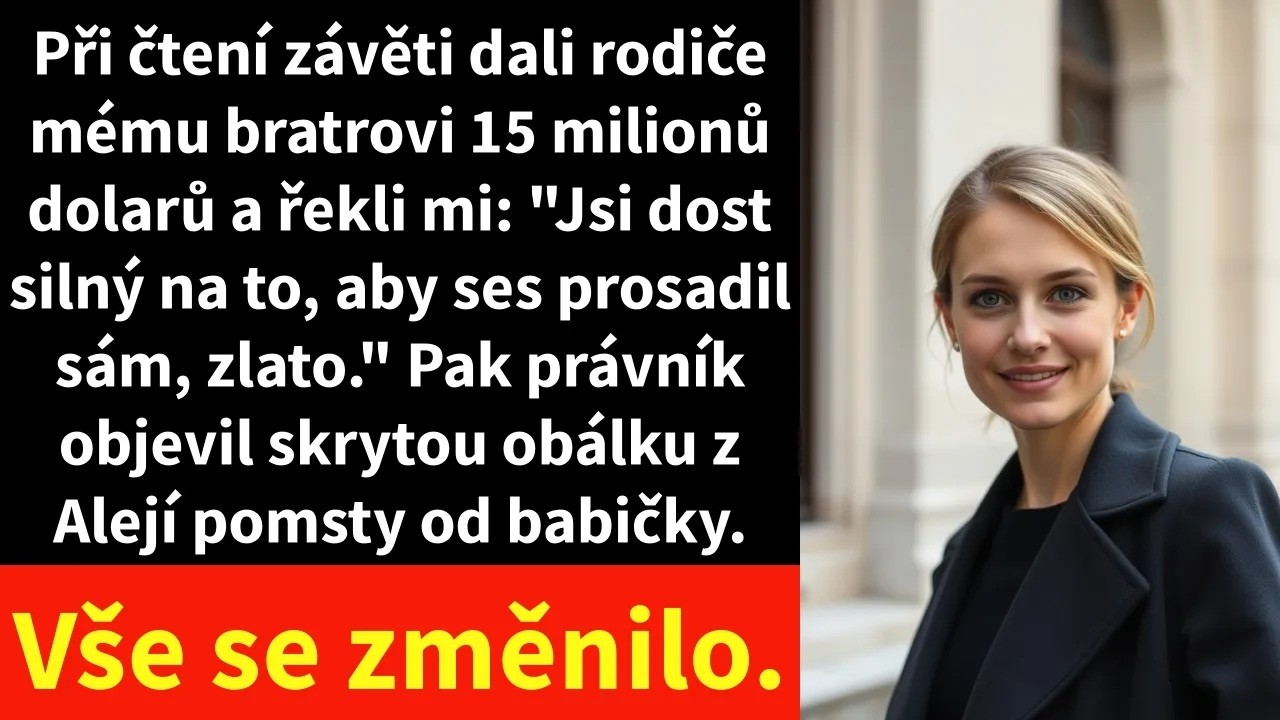 Seděla jsem v té sterilní zasedačce jako přimražená, nad hlavou hučela klimatizace, a já jsem sledovala, jak rodiče podepisují převod patnácti milionů dolarů bratrovi. Mně nezbylo nic. Jen prázdné...
