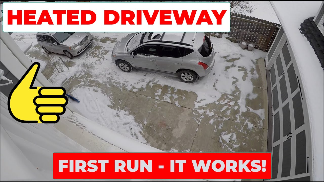 DIY Heated Driveway Melting Snow Time Lapse: First Run Ever, It Works ...