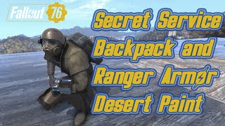 Fallout 76: Atomic Shop Secret Service Backpack and Ranger Armor Desert Paint