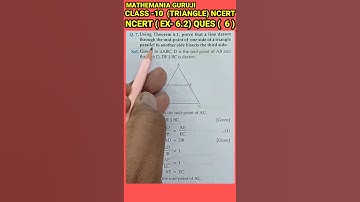 Using Theorem 6.1, prove that a line drawn through the mid-point of one side of a triangle parall