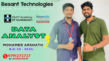 Besant Technologies Success! Mohamed Arshath Steps Into Data Analyst Role