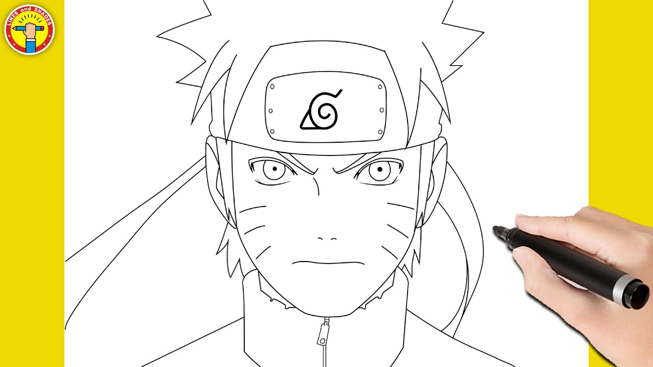 how to draw Naruto Uzumaki step by step, naruto drawing easy