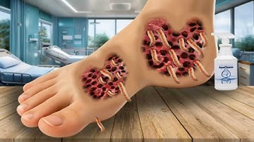 2D Foot asmr animation treatment || Maggots removal from foot || stop motion #animation #satisfying