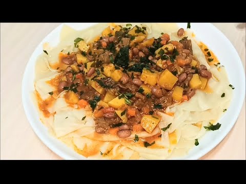 КАЗАХСКОЕ БЛЮДА " НАН САЛМА" СЫТНО И ВКУСНО /KAZAKH DISH  " NAN SALMA " .