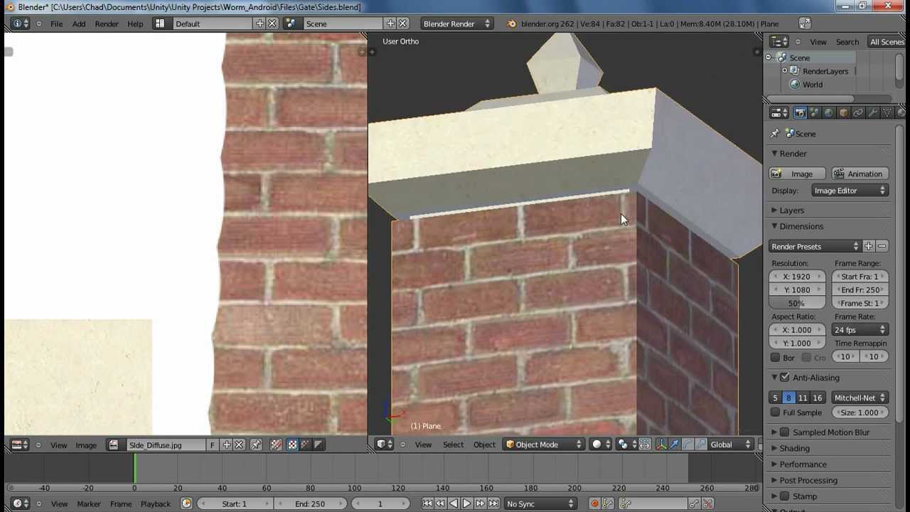 Blender Tutorial Modeling an Object Making a Brick Wall Pedistal
