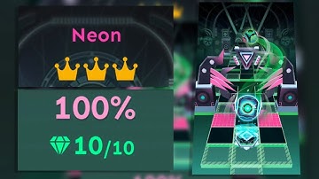 Rolling Sky Level 25 Neon 100% Clear - All Gems & Crowns | SHA