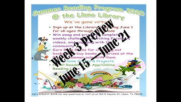 2020 Summer Reading Program Week 3 Preview