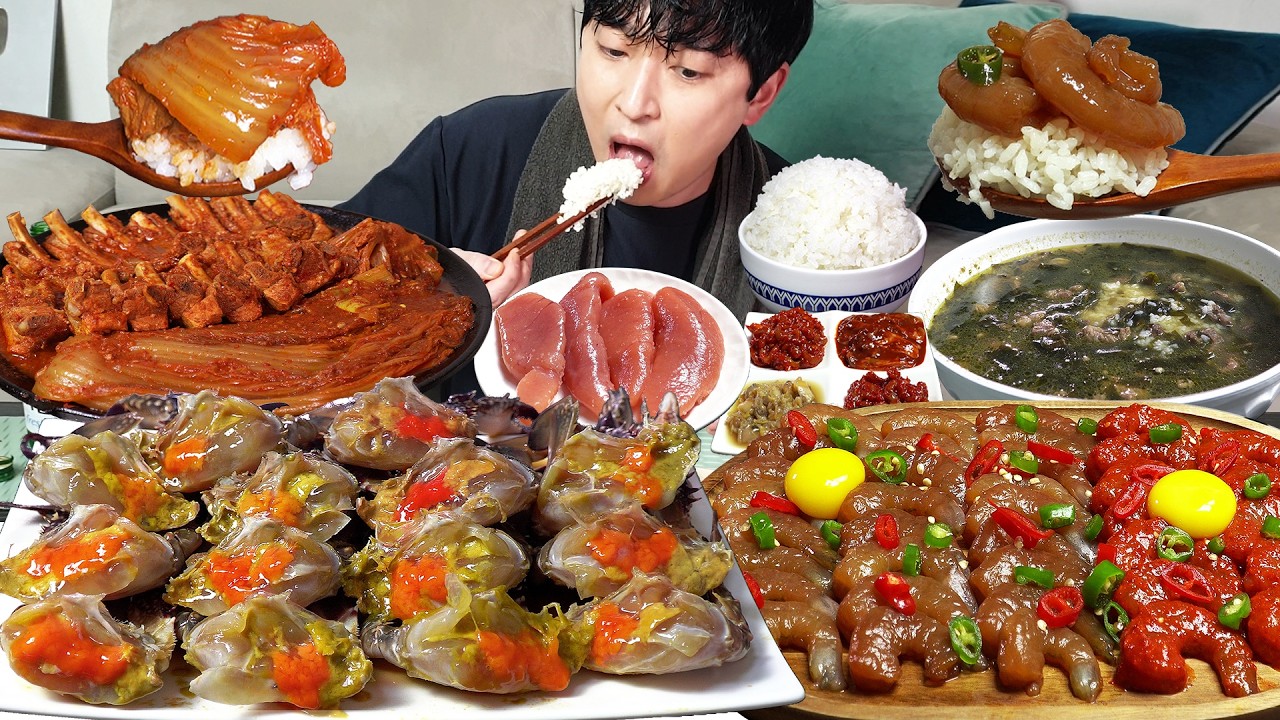 밥도둑이다 경찰불러! 간장게장 새우장 묵은지등갈비찜 젓갈 미역국 총각김치 등 밥도둑 먹방 몰아보기 Rice thief MUKBANG ASMR EATINGSHOW