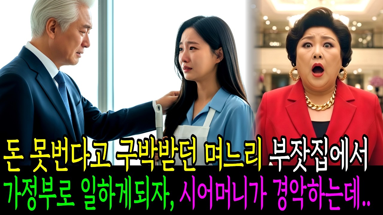 돈도 못번다고 구박받던 며느리, 재벌집에서 가정부로 일하고 얼마뒤, 시어머니는 경악하고 놀라 자빠지는데..