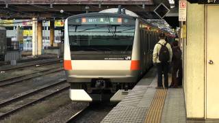 E233系0番台中央線各駅停車高尾行き八王子駅入線~発車その3