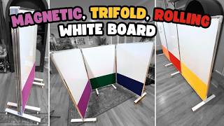 Rolling Trifold Magnetic White Board with Felt | Classroom Must-Have