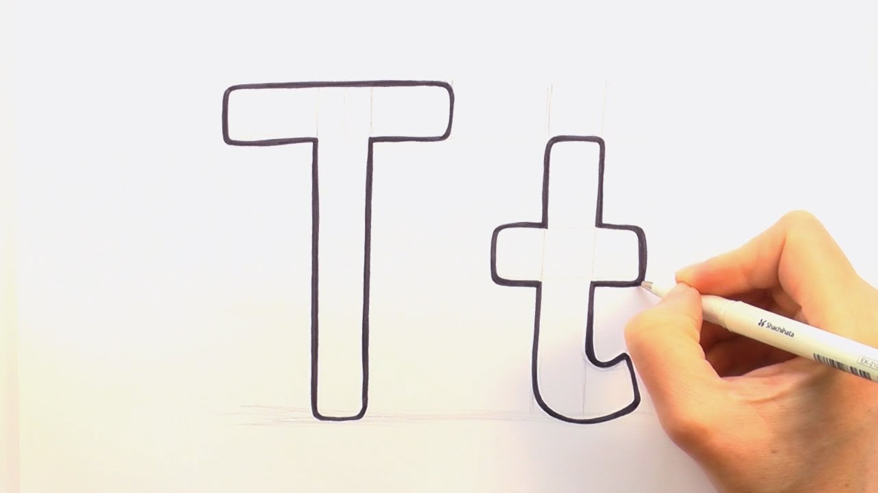 How to Draw a Cartoon Letter T and t 