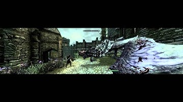 Skyrim Dragons Attack Solitude Triple Monitor Max Settings (HD)