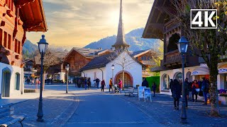 Gstaad Switzerland Walking Tour Through A Holiday Destination For Royalty And Celebrities 4K