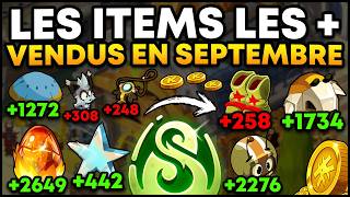 Les Items Les Vendus En Septembre Sur Dofus ?