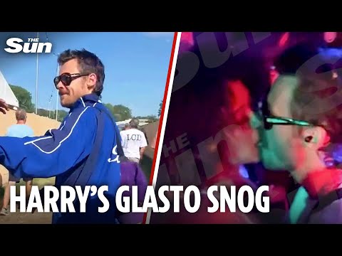 Harry Styles passionately snogs mystery woman in packed Glastonbury VIP area