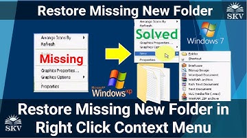 How To Restore Missing New Folder Option in Right Click Context Menu On Windows XP/7/8/8.1