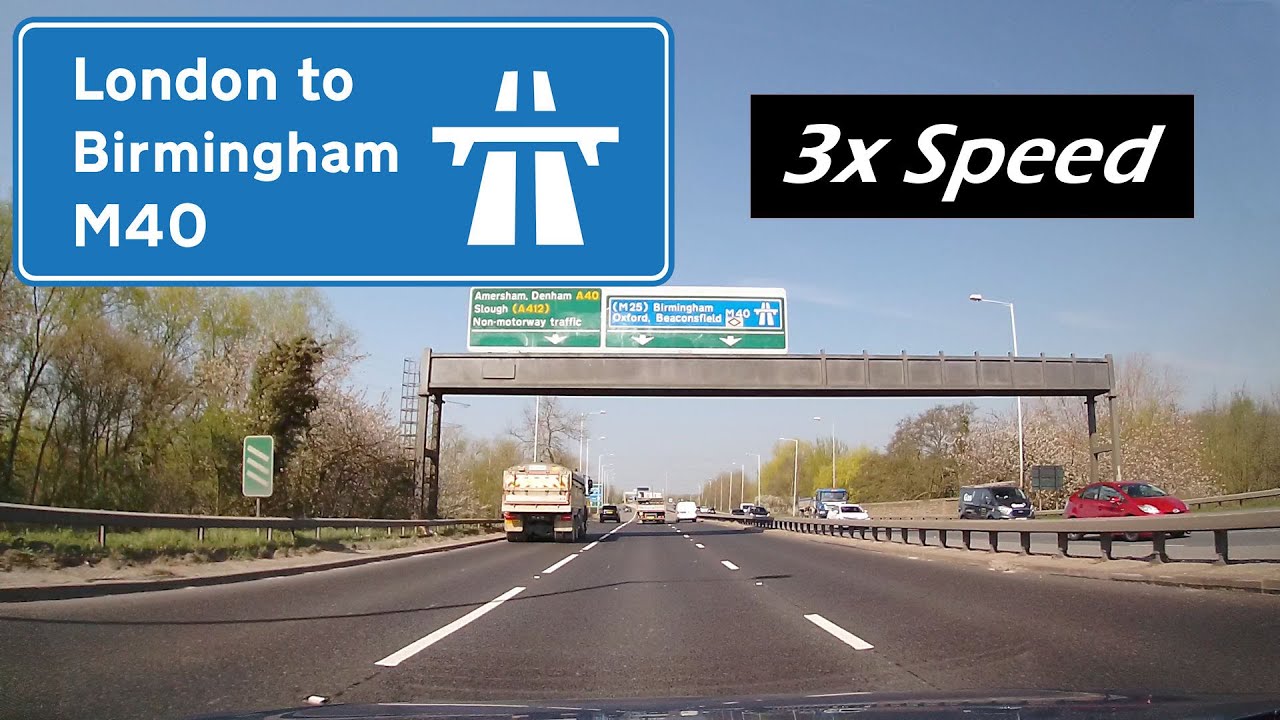 M40 Motorway  London to Birmingham UK - 3x Speed