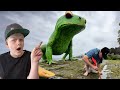 Did we find a giant frog on the beach sneak attack squad family summer vacation