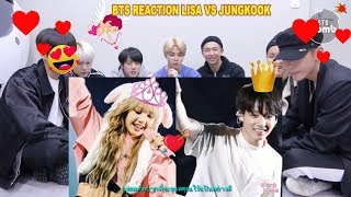 BTS reaction  Lisa and Jungkook looked at each other! Moment of love for BLACKPINK and Bangtanboys