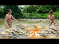 TIMELAPSE: Drag Net To Harvesting Pond Fish, Use 3-wheeled Vehicle To Transport Many Fish Go To Sell