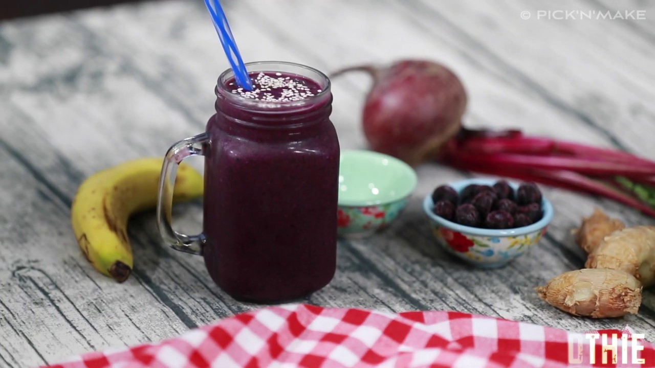 How to make healthy Blueberry, Banana, Beets smoothie with secret natural sweet for weight loss