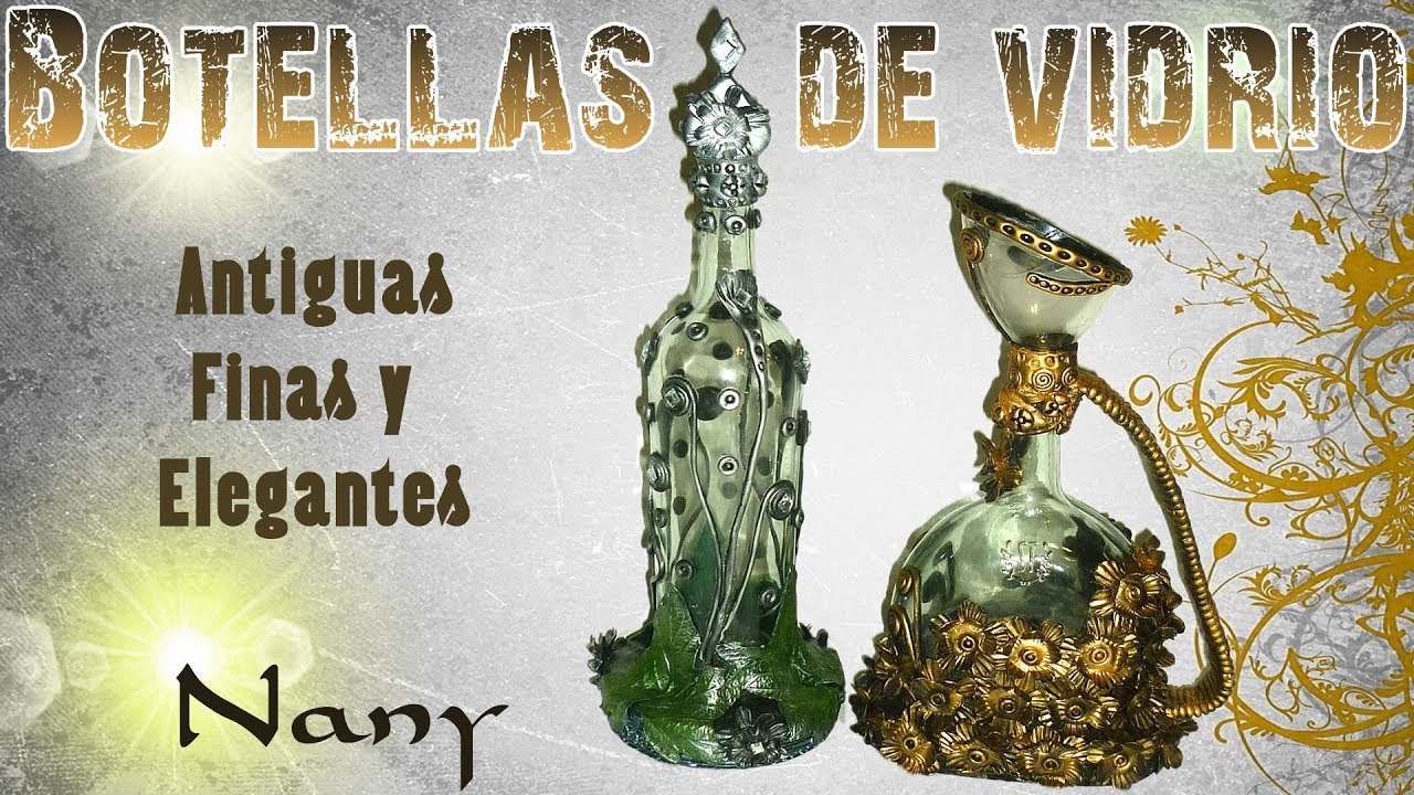 BOTELLAS DE VIDRIOS DECORADAS (COLABORATIVO CON MI HIJA INDIANA)