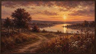 Golden Sunset Landscape Painting | Peaceful Framed TV Art | Silent Ambience Display screenshot 4