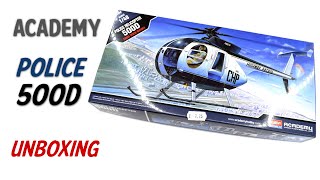 Academy Police 500D Helicopter - 1/48 Scale Plastic Model Kit - Unboxing