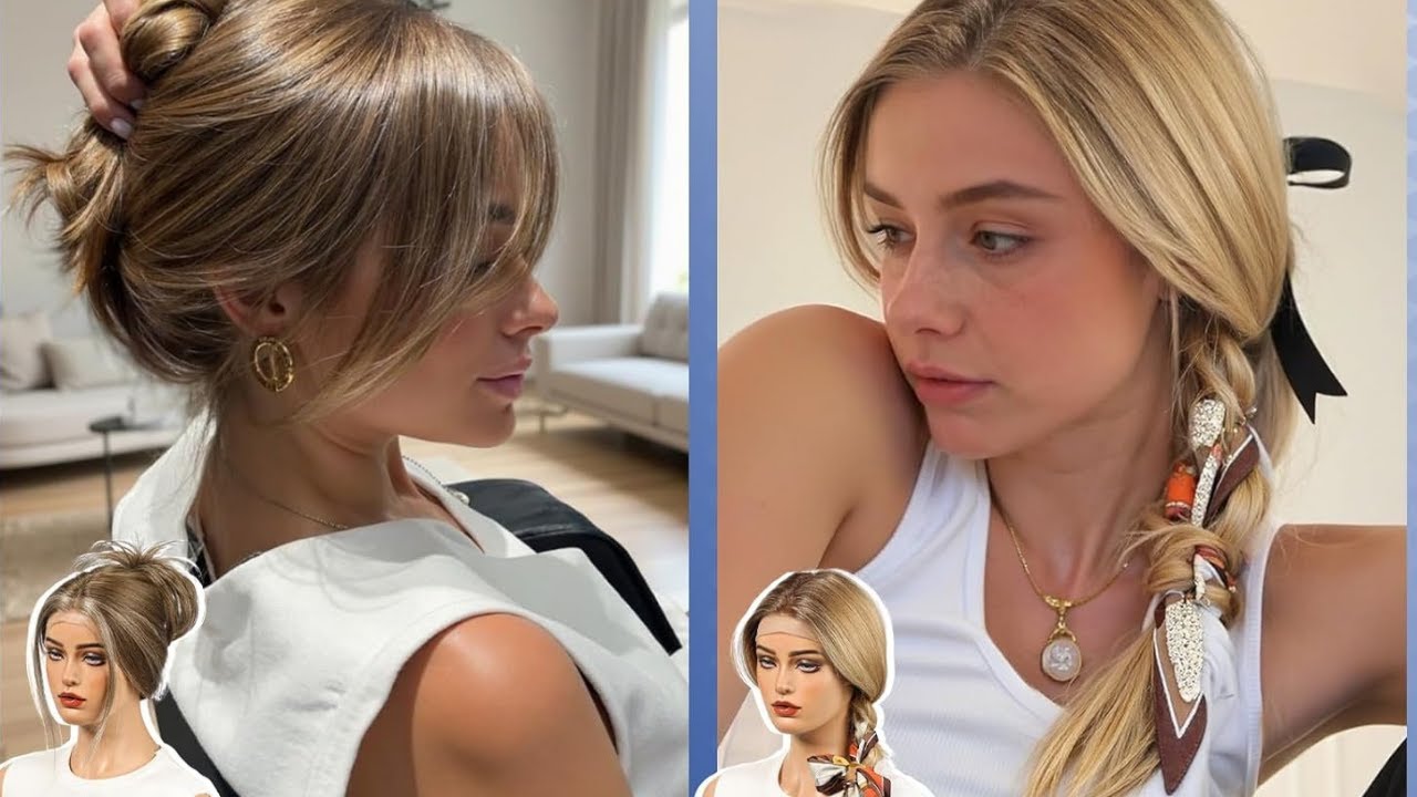 Human Hair Lace Front Wigs 💇‍♀️ | Glueless, Layered Shoulder-Length, Blonde Highlights