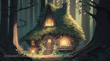 Vtuber Background Animated | Cosy Forest Cottage | Looped Vtuber Twitch Stream Overlay
