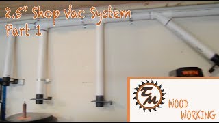 In order to help with dust collection in my shop I designed and installed this shop vac system and duct work. Hopefully this will keep 