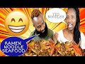 RAMEN NOODLE SEAFOOD | TALKING CRAP 😡 | SHRIMP + MUSSELS + SAUSAGE | THE GREEDY COUPLE🇯🇲