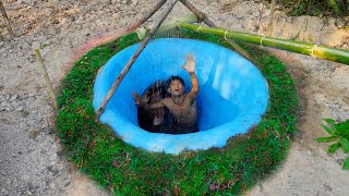 45 Days Building The Most Amazing Underground Water Slide Temple House