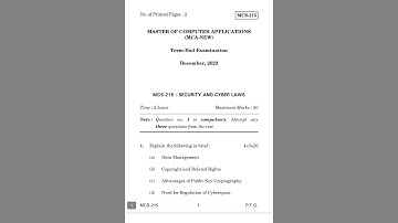 MCS-215   DECEMBER-2022 QUESTION PAPER IGNOU