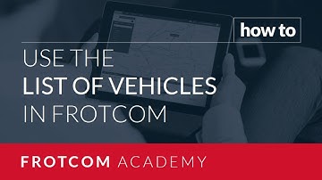 How to use the list of vehicles in Frotcom