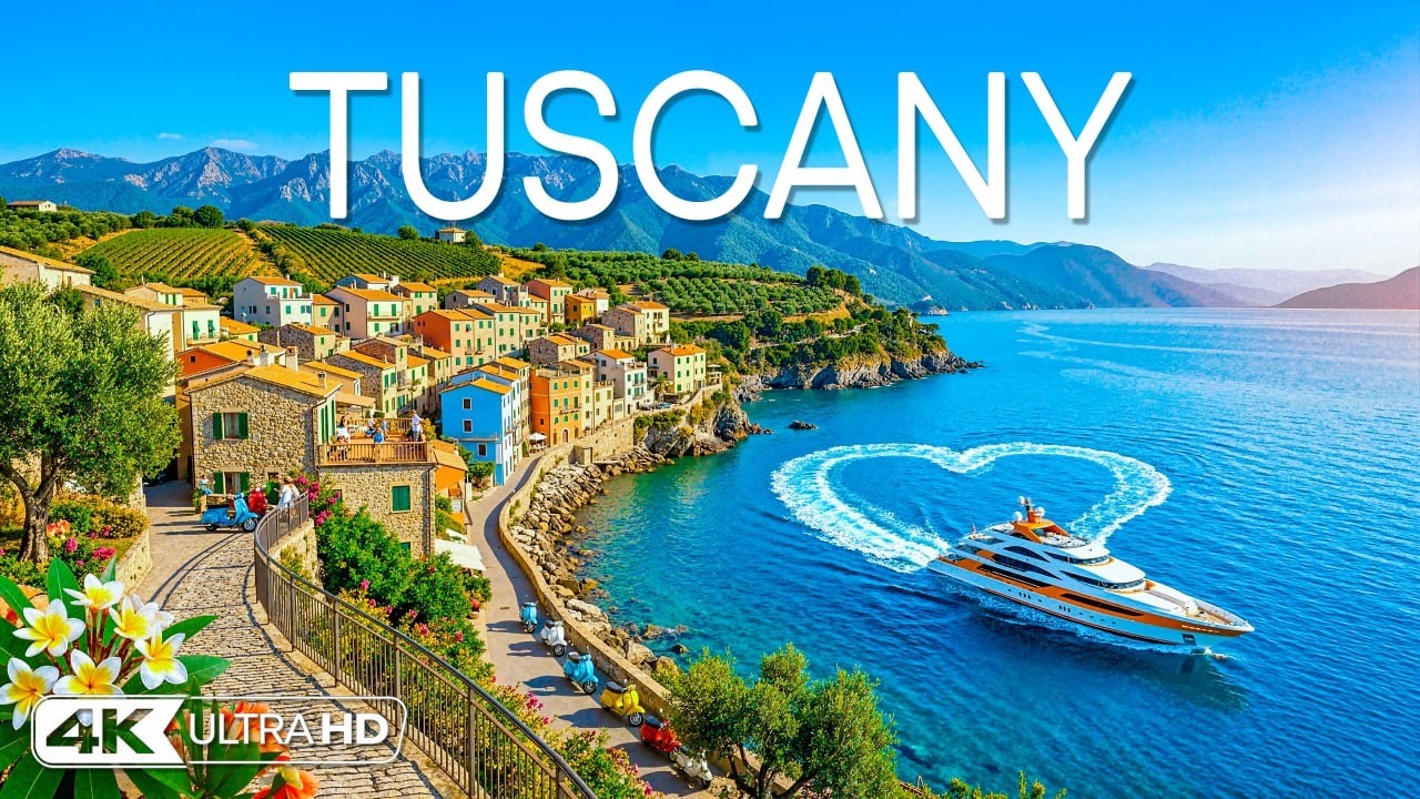 [4K] Тоскана: сельская местность, виноградники и тосканские виллы