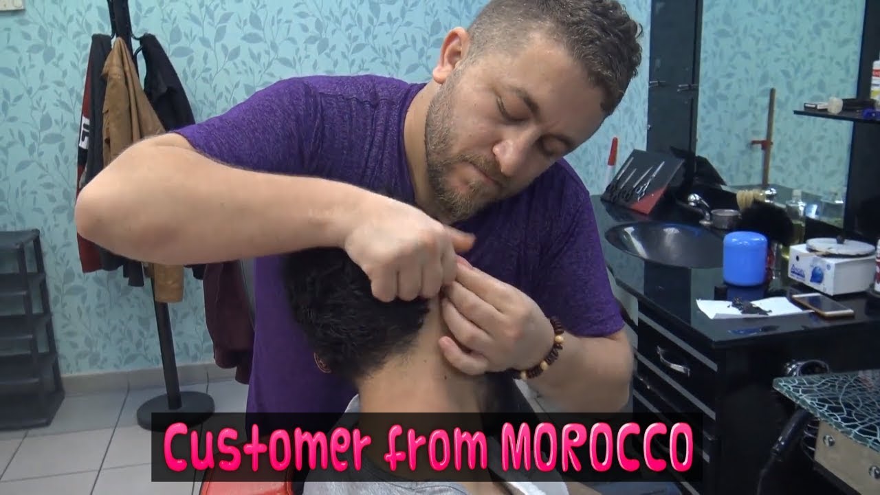 ASMR=olive oil massage=TURKISH BARBER EAR MASSAGE=NECK CRACK=ROLLER MASSAGE=head back face massage