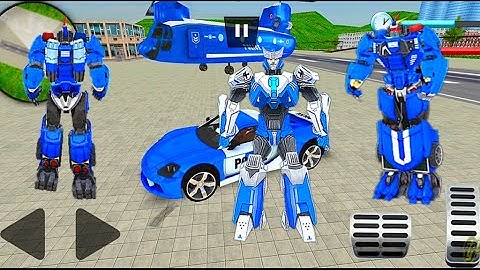 US Police Robot Car Transform: Helicopter Transport Robot Transform Game #2 - Android Gameplay