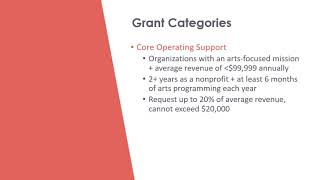 FY22 Metro Arts Operating Support Grants Training video