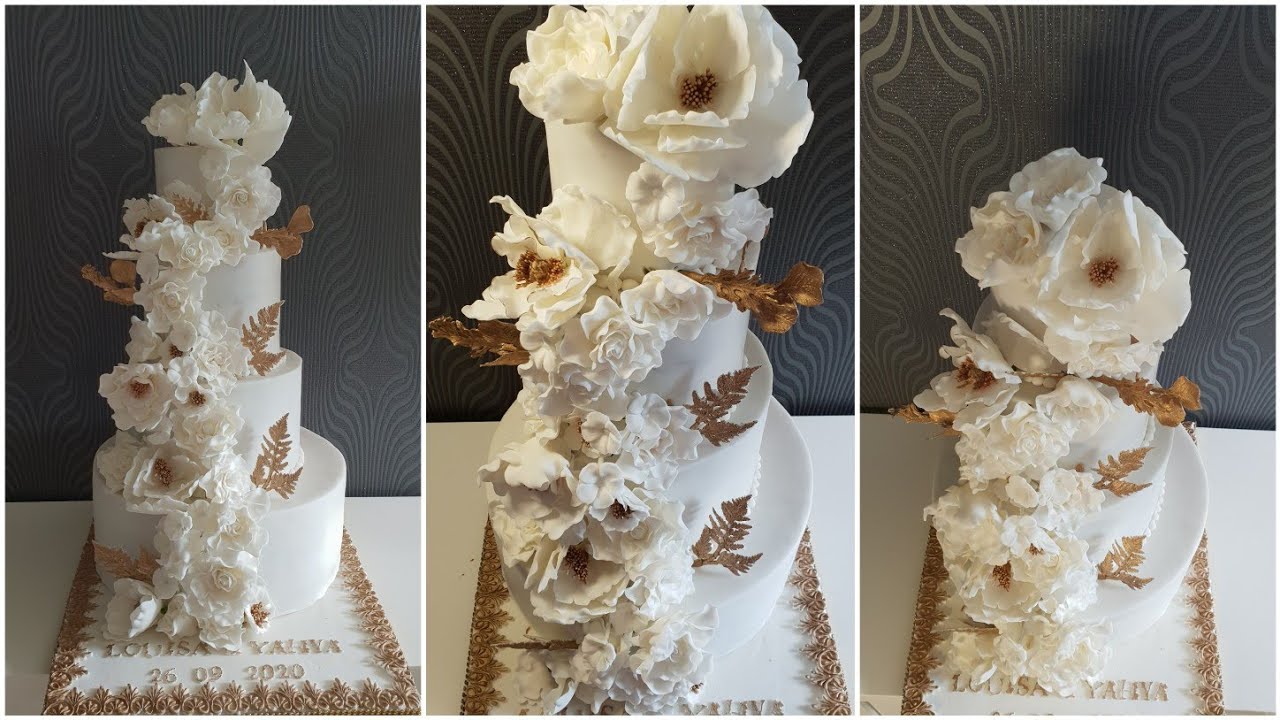 التتمه الكيكه الزفاف 4طبقات مع جميع النصائح والنوعية العجينه السكر