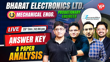 BEL PE Mechanical Exam | Answer Key & Paper Analysis | 20 Dec Exam | Live @ 2 PM YouPedia Team