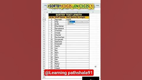 Short length Text in excel 💯 #exceltutorial #exceltips #exceltricks #spreadsheets