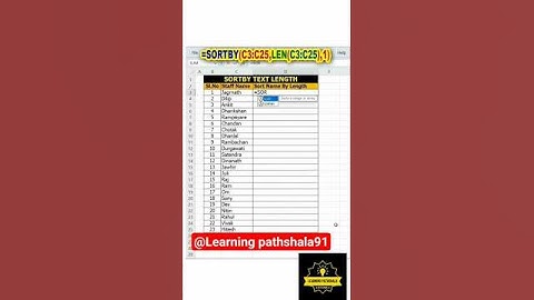Short length Text in excel 💯 #exceltutorial #exceltips #exceltricks #spreadsheets