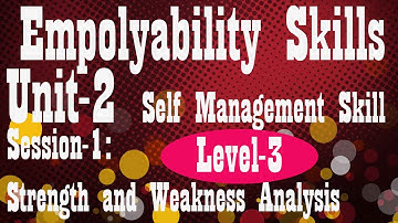 Level 3  Employability Skills Unit-2  II Ch-1 Strength and Weakness Analysis