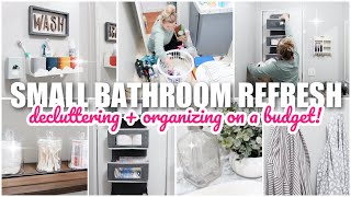 SMALL BATHROOM ORGANIZATION ON A BUDGET! \\\\\\\\ MOBILE HOME CLEAN AND ORGANIZE WITH ME!