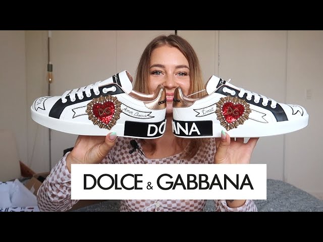 Portofino sneakers in printed nappa calfskin with patch in White for |  Dolce&Gabbana® US