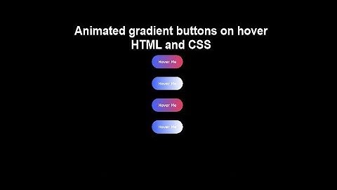 Animated gradient buttons on hover HTML and CSS